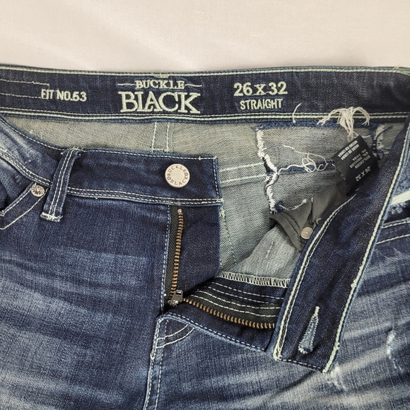 Buckle Black Fit 53 Straight Leg Factory Distredd Jeans Size 26 × 32 - Picture 8 of 14